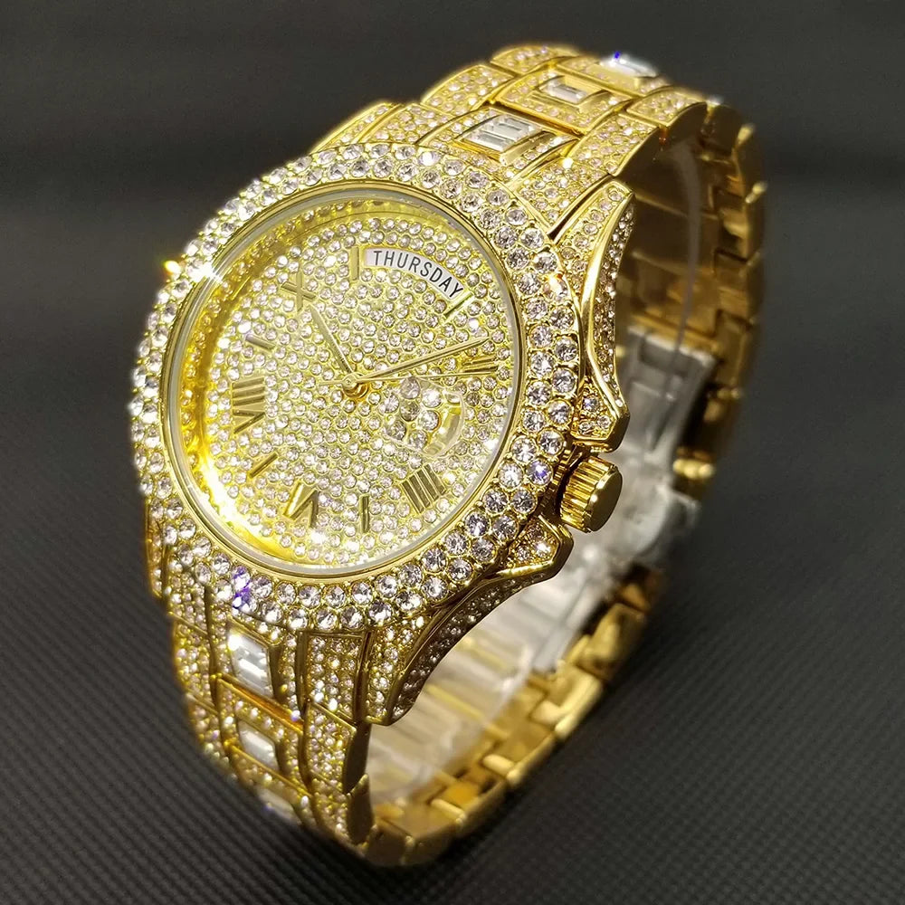 Iced Out Quarz Uhr